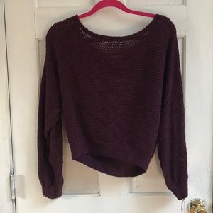 Maroon 1/2 off the shoulder sweater